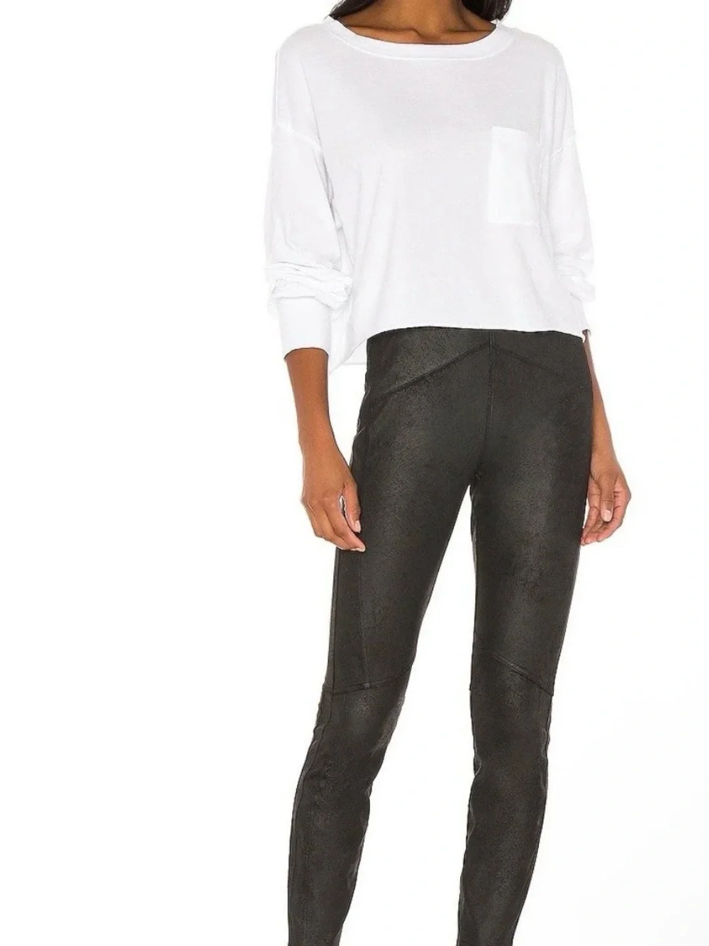 EUC FREE PEOPLE MIDNIGHT VEGAN SUEDE SKINNY BLACK—Large
